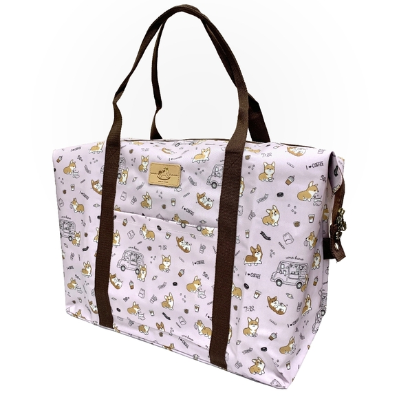 Uma Hana Handbags - Waterproof Corgi Extra Large Travel Tote Luggage Weekender Duffel Trolley Sleeve